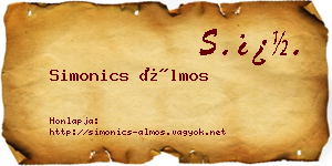 Simonics Álmos névjegykártya